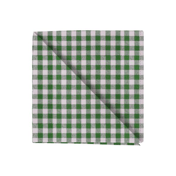 Geruit servet in katoen - Green check - D1020,