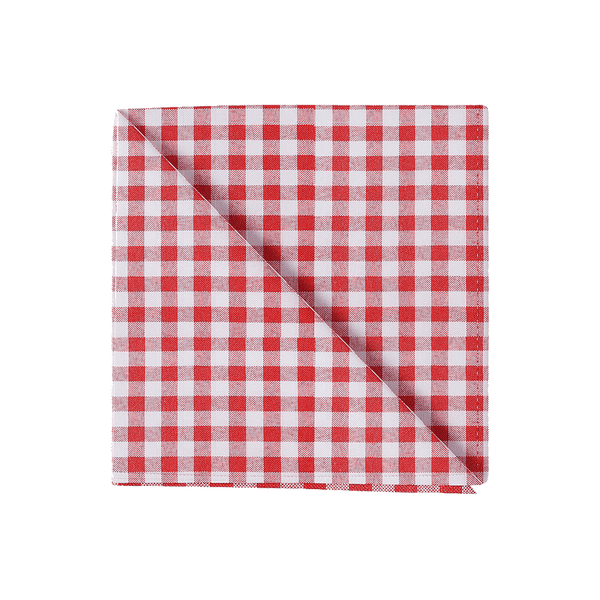 Geruit servet in katoen - Red check - D1022,