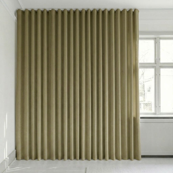 Veloursvorhang nach Maß – Bris - Khaki Green - C2612