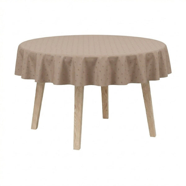 Runde Tischdecke aus ägyptischem Damast - Nutmeg brown - D1052'