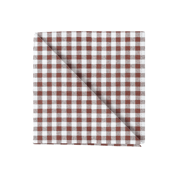 Geruit servet in katoen - Brown check - D1021,